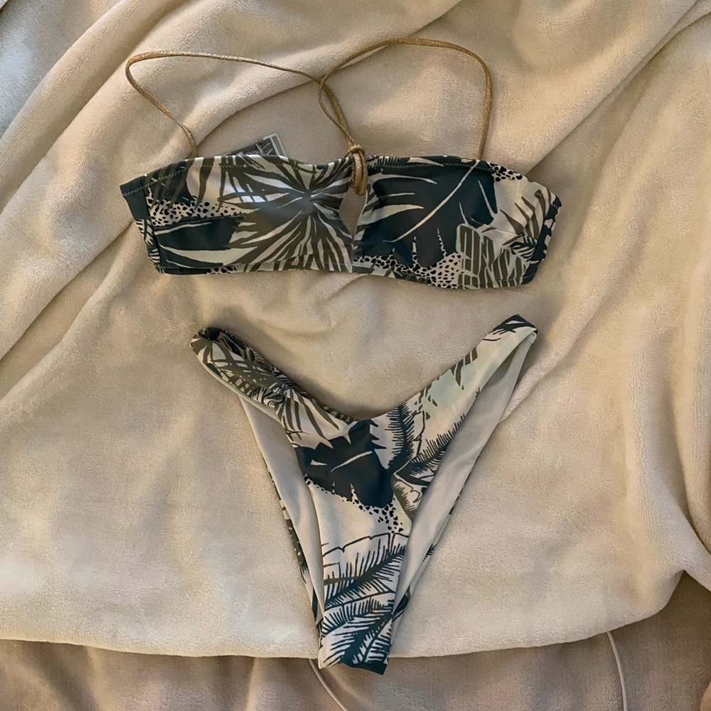 Aerie high leg cheeky bikini and bandeau top